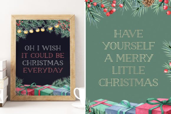 Seasons Greetings Font PNG with transparent background - Preview 1