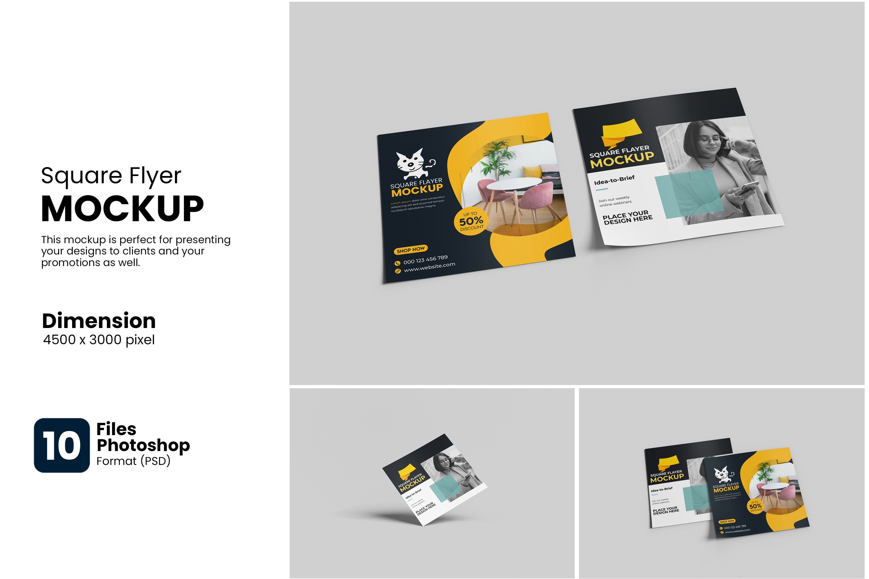 Square Flyer Mockup Graphic by bimockups · Creative Fabrica