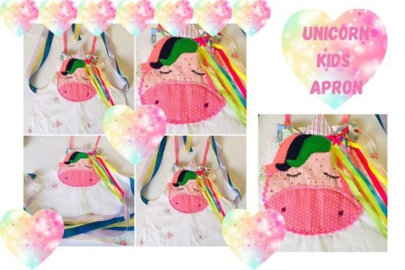 Unicorn Kids Apron Sewing PDF Pattern