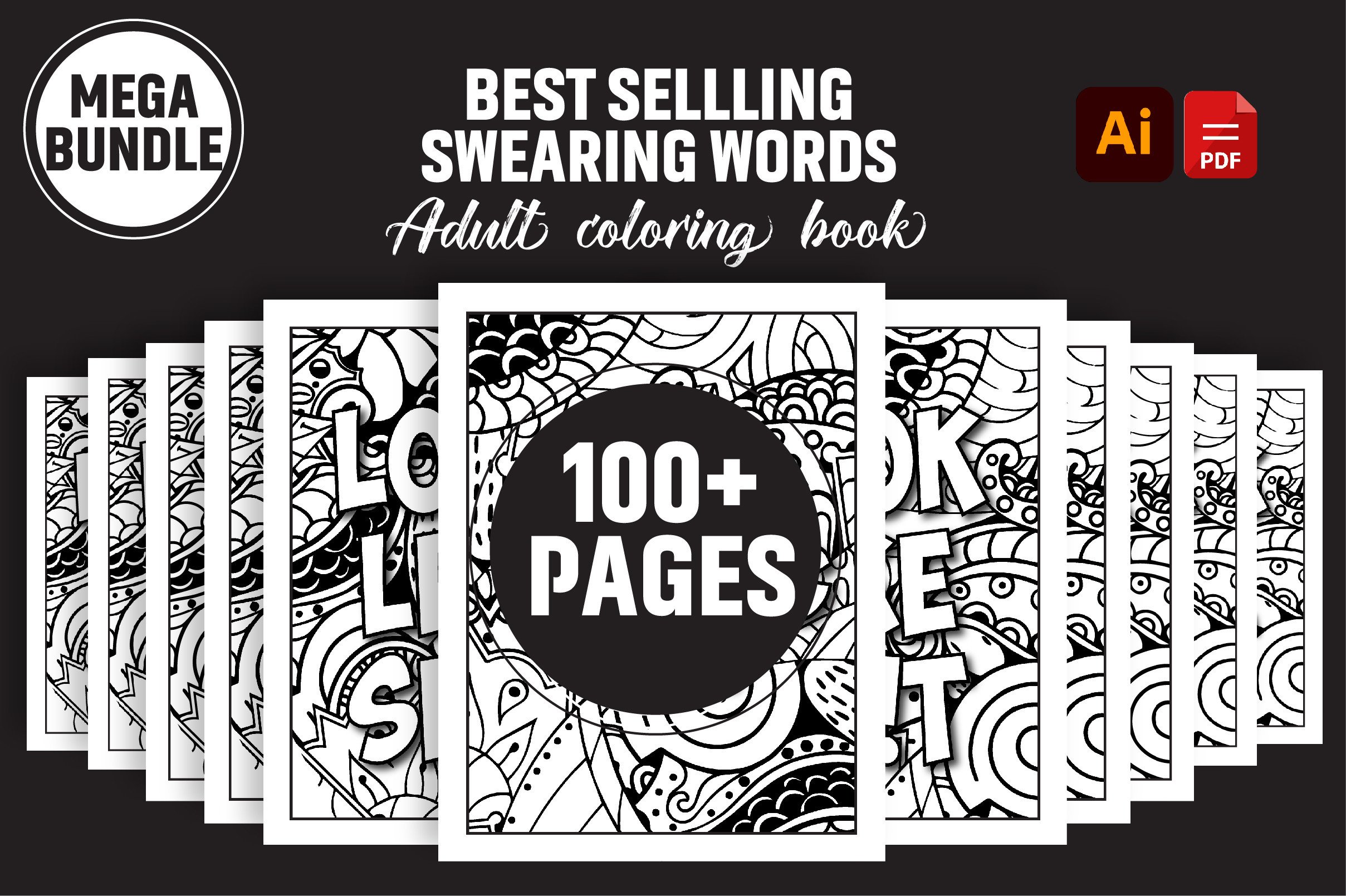 100+ Stress Relief Adult Coloring Pages KDP