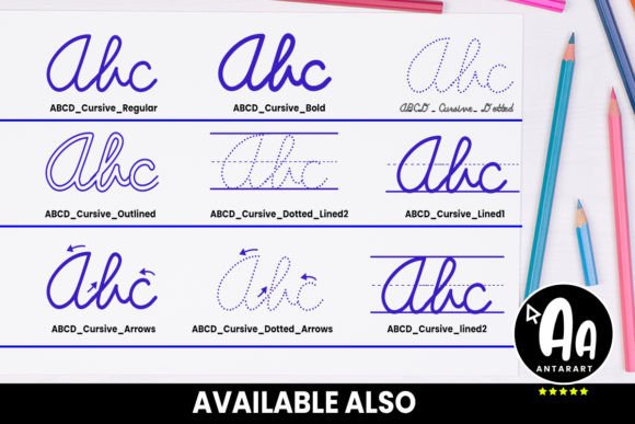 Abcd Cursive Lined1 Font - Preview 3