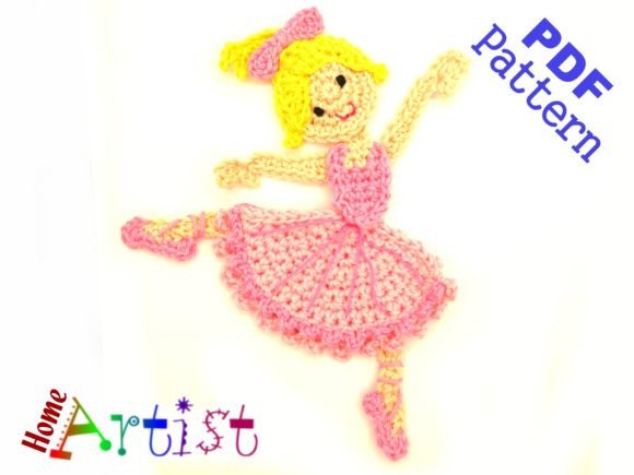 Ballerina 5 Crochet Pattern Applique