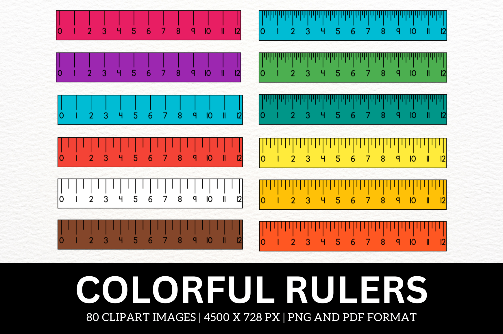 Graphics 9ft Ruler Colorful Rulers Cliparts Graphic by atlasart · Creative Fabrica