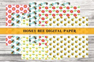 Honey Bee Digital Paper Pattern Graphic by donalpack65 · Creative Fabrica