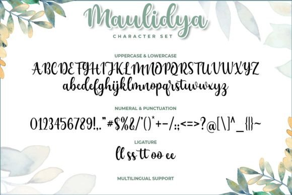 Maulidya Font font preview - 6