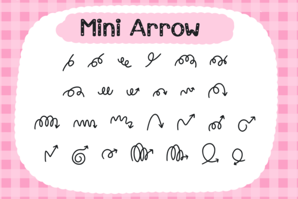 Mini Arrows Font PNG with transparent background - Preview 1