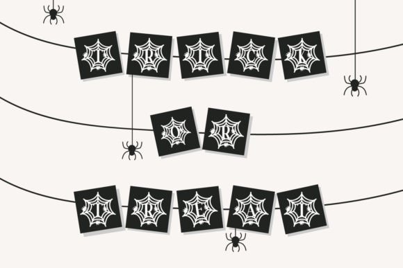 Monogram Alphabet Spider Font PNG with transparent background - Preview 3