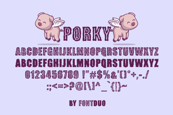 Porky Font PNG with transparent background - Preview 5