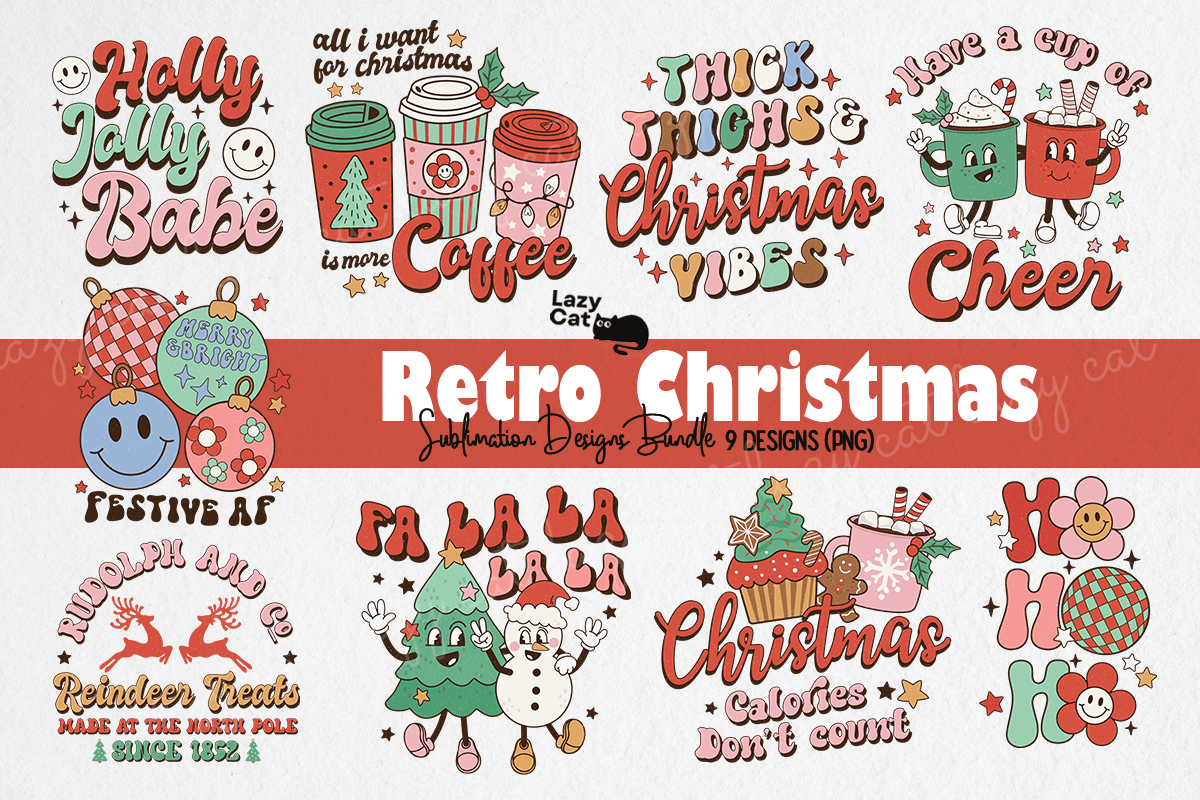 Retro Christmas Sublimation Bundle