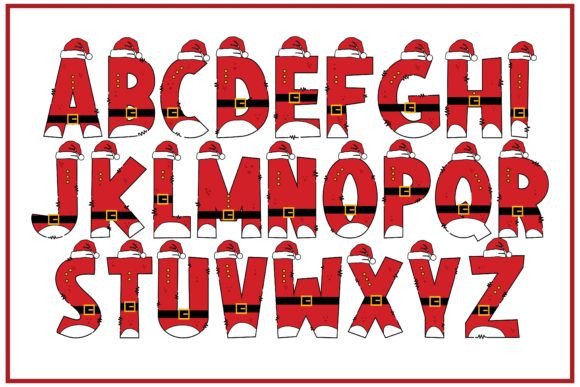 Santa Claus Font PNG with transparent background - Preview 1