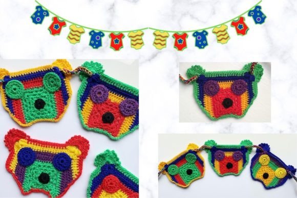 Teddy Bear Crochet Appliqué Bunting DIY