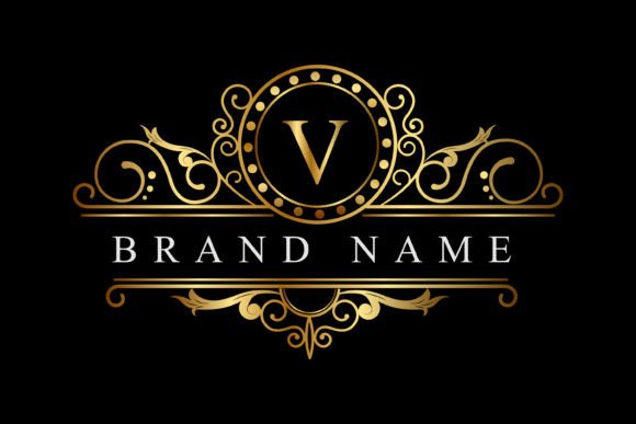 V Initial Letter Luxury Logo Template