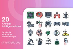 20 AI Icons Set – Filled Line Graphic by kmgdesignid · Creative Fabrica