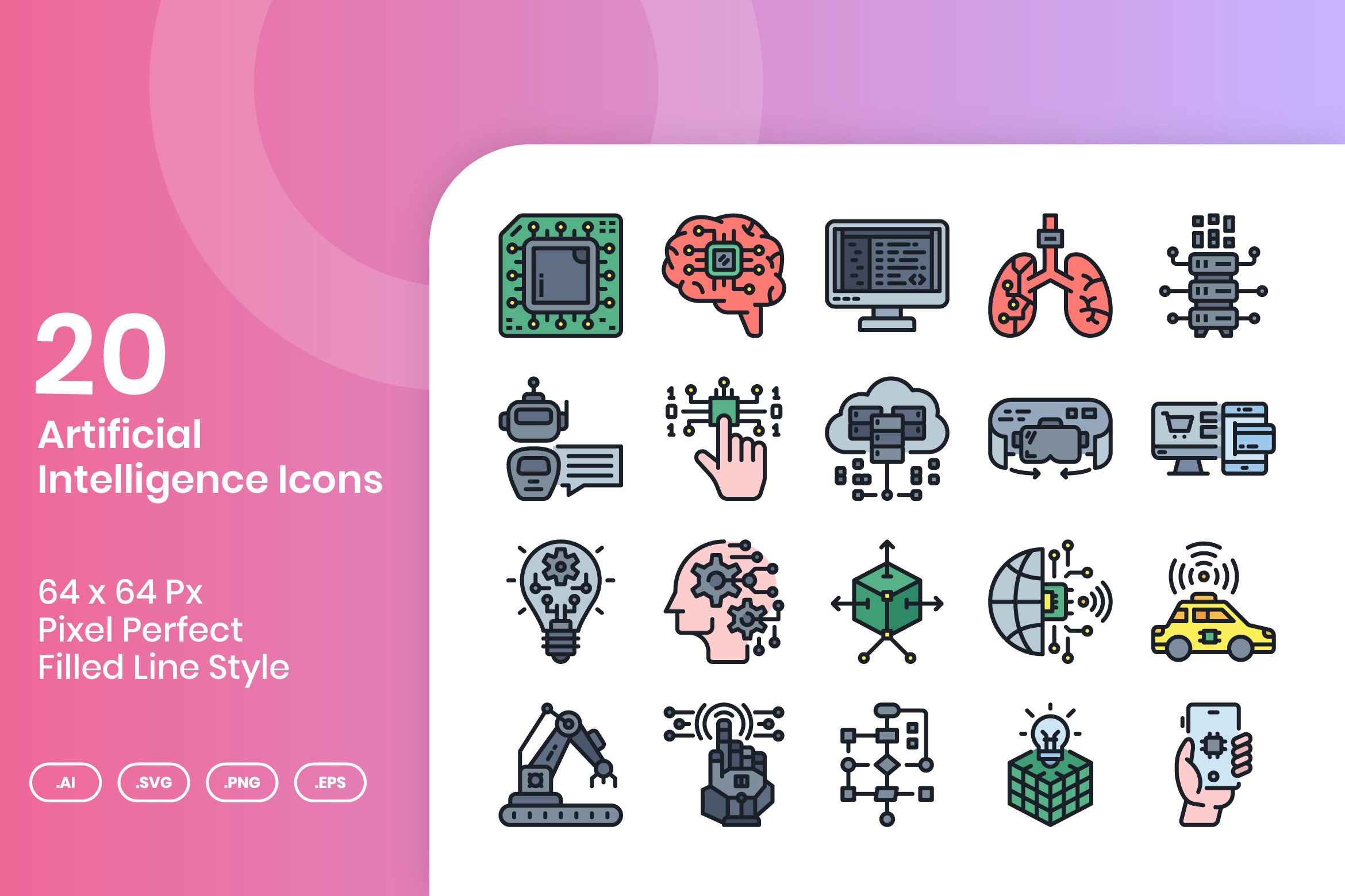 20 AI Icons Set – Filled Line Graphic by kmgdesignid · Creative Fabrica
