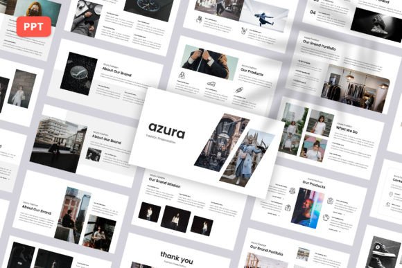 Preview of Azura – Fashion PowerPoint Template fashion presentation template