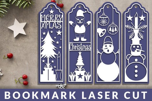 Bookmark laser cut Christmas design