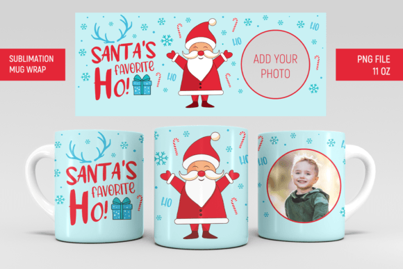 Christmas Mug Sublimation Photo Template Graphics