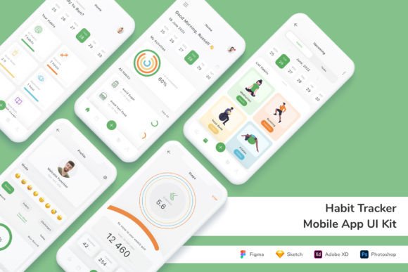 Habit Tracker Mobile App UI Kit