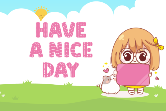 Lora Cute Font PNG with transparent background - Preview 3