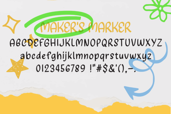 Maker's Marker Font PNG with transparent background - Preview 4