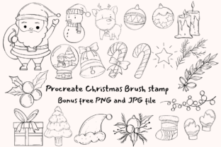 Procreate Christmas Brush Stamp Graphic by Rakkun Studio · Creative Fabrica