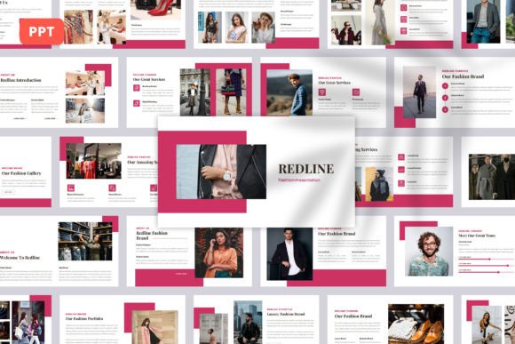 Preview of Redline – Fashion PowerPoint Template fashion presentation template