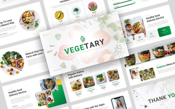 Preview of Vegetary - Healthy Food PowerPoint food presentation template