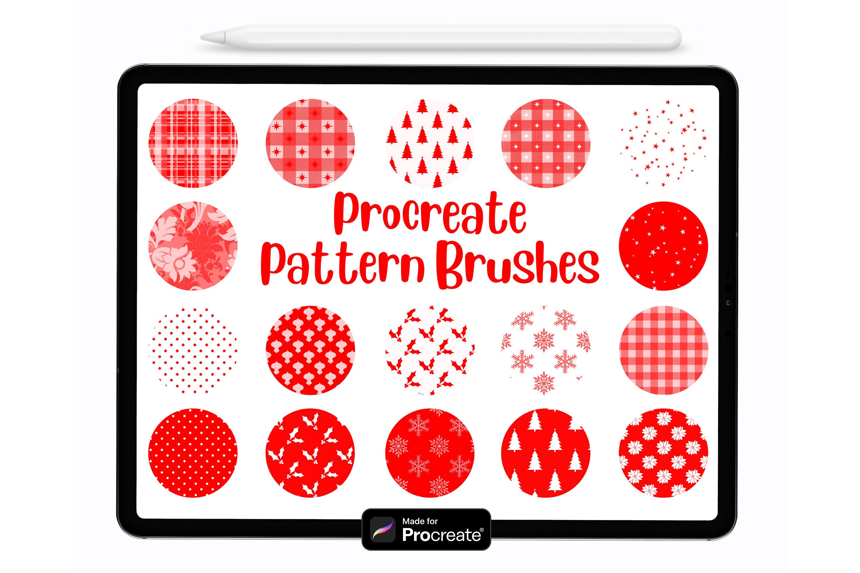 20 Procreate Christmas Pattern Brushes Graphic by DreanArtDesign ...
