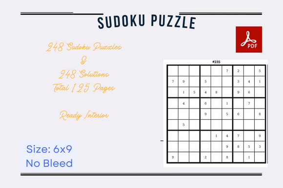 248 Sudoku Puzzle Kids Activity Interior Graphic by Jerin Design ...