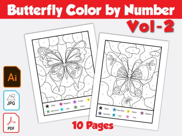 Butterfly Color by Number VOL-2