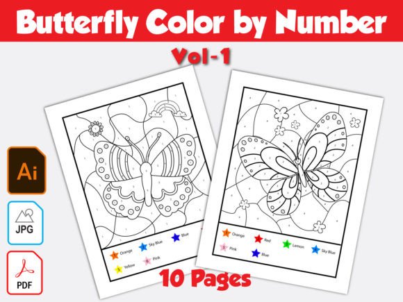 Butterfly Color by Number Vol-1