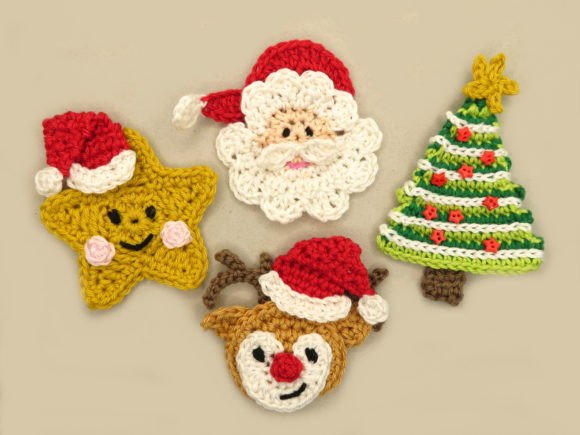 Christmas Set 1 Crochet Applique Pattern