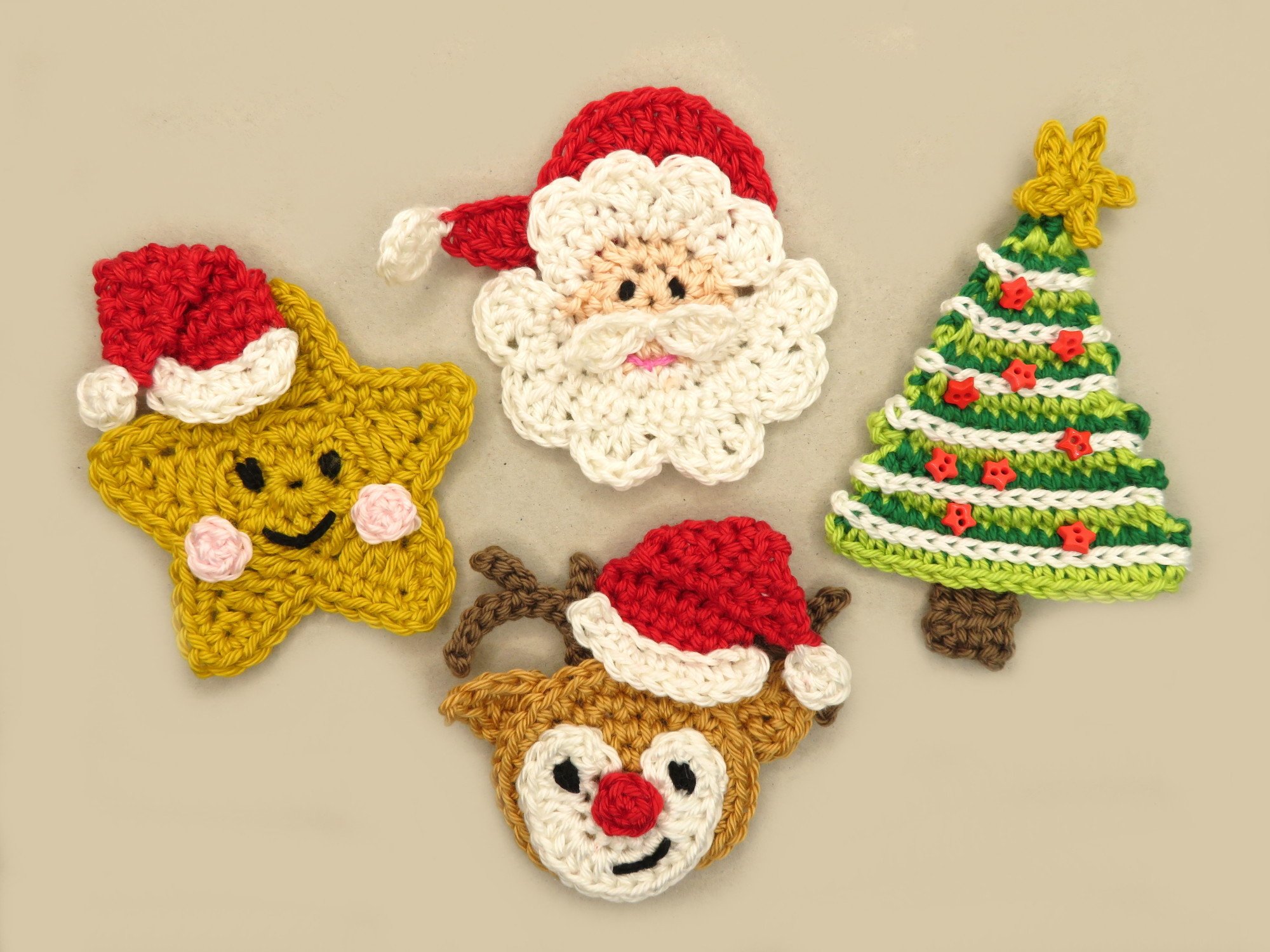 Christmas Set 1 Crochet Applique Pattern