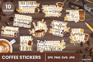 Coffee Stickers SVG Bundle Graphic by SvgOcean · Creative Fabrica