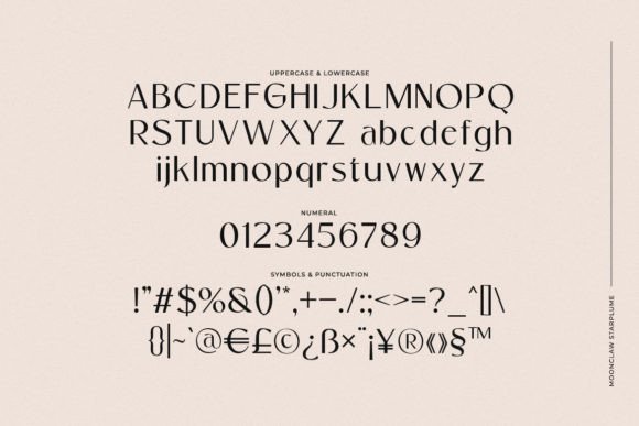 Moonclaw Starplume Font PNG with transparent background - Preview 1