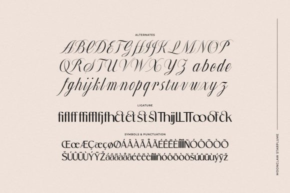 Moonclaw Starplume Font PNG with transparent background - Preview 2