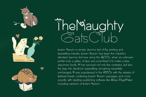 Oriental Cats Font PNG with transparent background - Preview 1