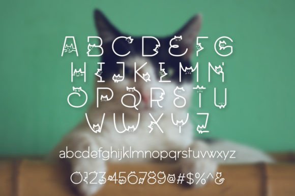 Oriental Cats Font PNG with transparent background - Preview 4