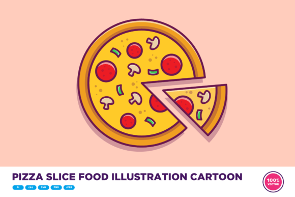 Pizza Slice Food Illustration Cartoon