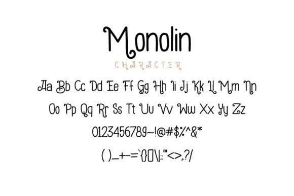 Monolin Font PNG with transparent background - Preview 1