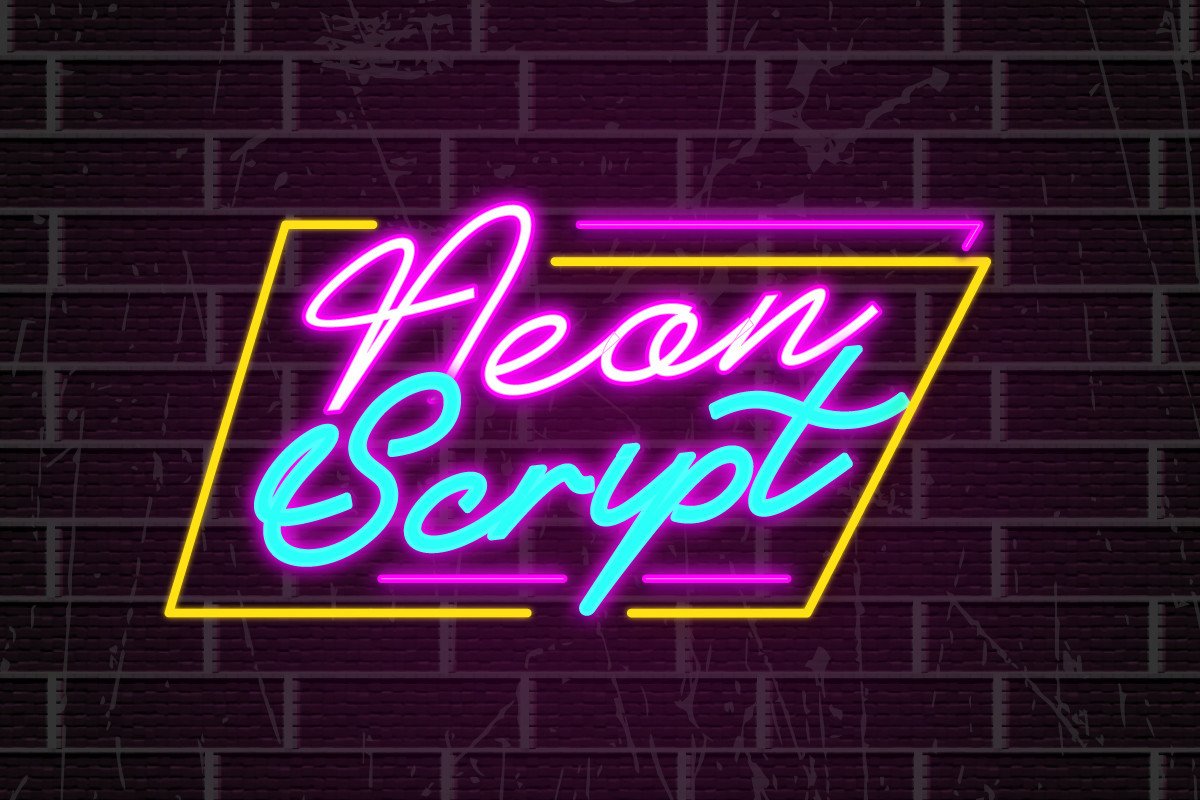 Neon Script Vector Templates Graphic by TrueVector · Creative Fabrica
