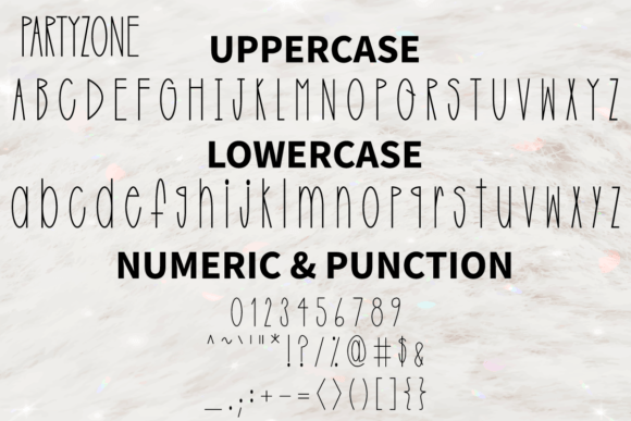 Partyzone Font PNG with transparent background - Preview 4