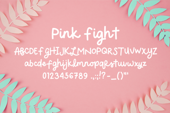 Pink Fight Font PNG with transparent background - Preview 1