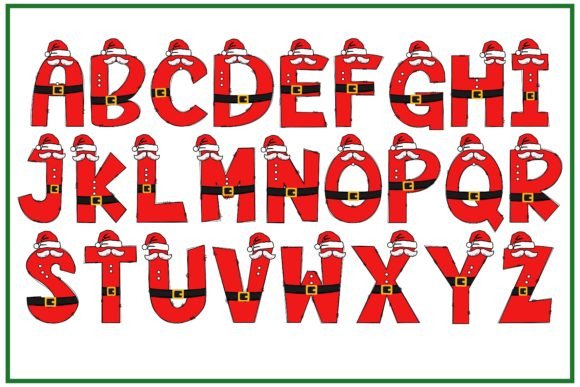 Santa Here Font PNG with transparent background - Preview 1