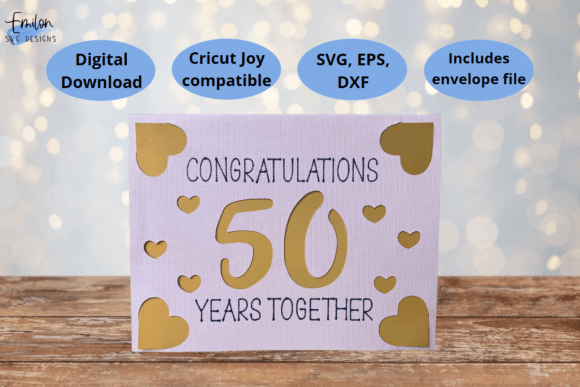 50 Years Together Insert Card SVG Shapes 3D SVG Craft By EmilonSVGDesigns