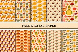 Fall Autumn Digital Paper Pattern Graphic by donalpack65 · Creative Fabrica