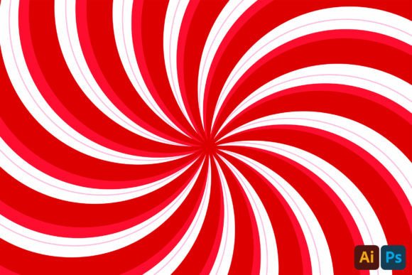 Flat Candy Cane Swirl Background