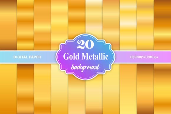 Gold Metallic Shiny Digital Paper