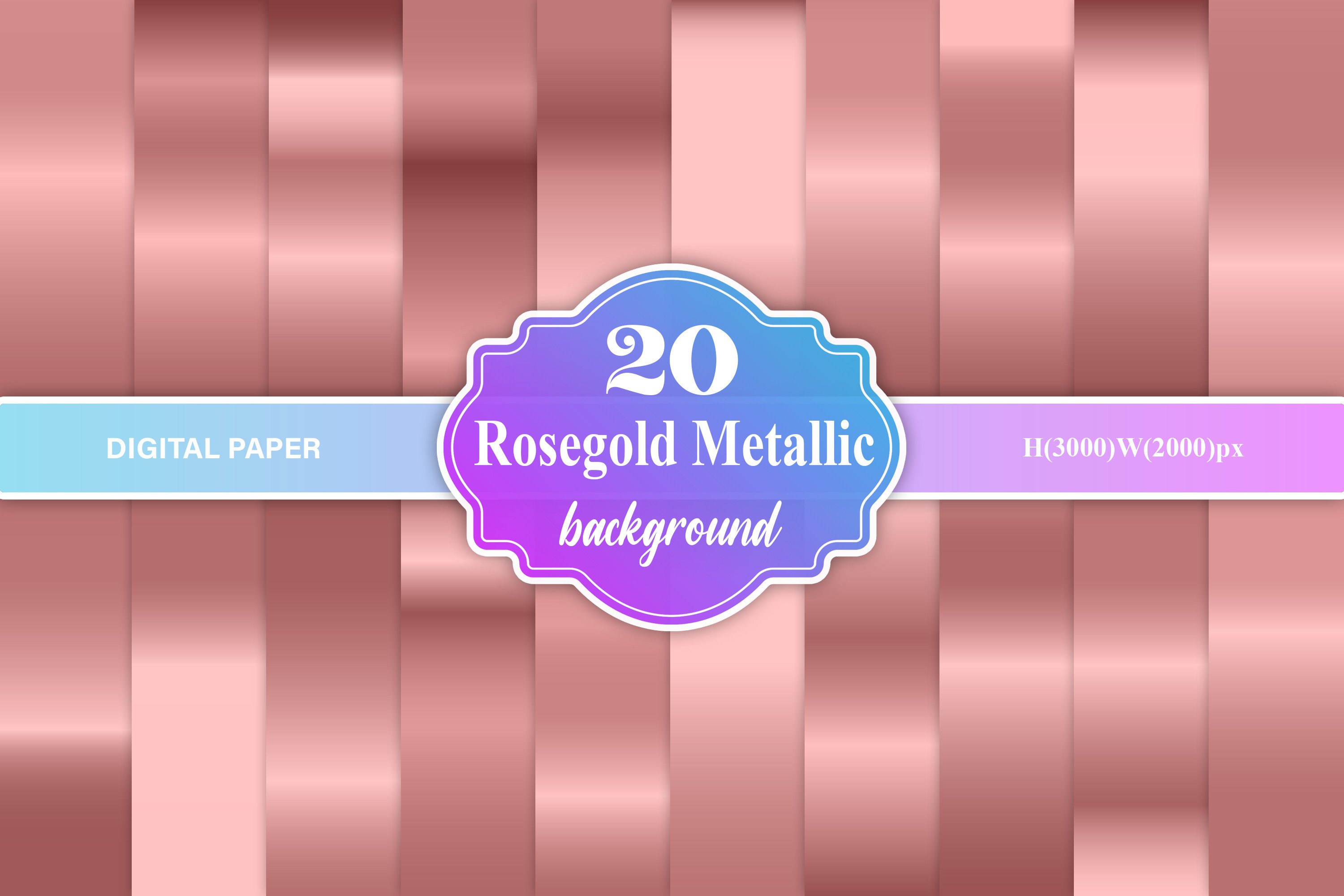 Rose Gold Metallic Shiny Digital Paper