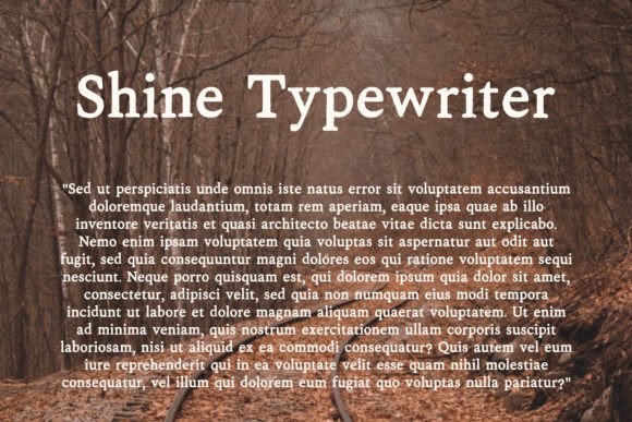 Shine Typewriter Font PNG with transparent background - Preview 1